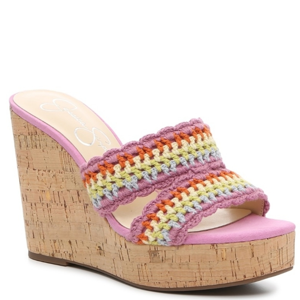 Rainbow Crochet Jessica Simpson Satela Wedge Sandal